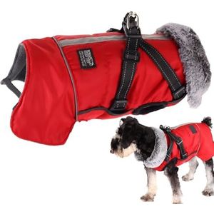 Hondensneeuwjas - Fleece warm winddicht koud weer hondenvest - Gezellige puppyjas voor skiën, wandelen en kamperen, hondenjassen voor kleine middelgrote honden Onlynery