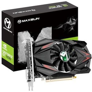 maxsun GEFORCE GT 1030 2 GB GDDR5 Videokaart GPU mini ITX Ontwerp, nieuwe architectuur en snelle prestaties dan 2GD4, HDMI, DVI-D, koelsysteem met enkele ventilator