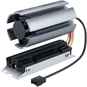 ineo - Heatpipe Koeler - Draaibare Koelbehuizing voor M.2 SSD - 6 mm Koperen Heatpipe - PWM-Ventilator