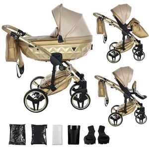 Junama Kinderwagen Diamond Dolce 2in1 3in1 4in1 (05 - goud, 2in1 met adapters)