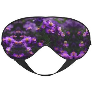 Bloeiende paarse bloesems print unisex ultrazacht licht blokkerend oogmasker voor optimaal comfort slaap