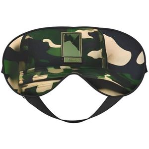 Groen leger digitale camouflageprint lichtgewicht slaapmasker ademend lichtblokkerend reizen yoga outdoor avonturen