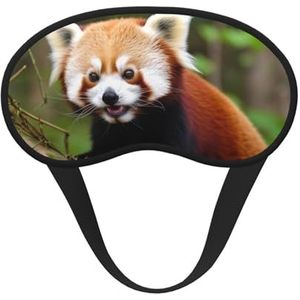 Little Red Panda Dier Slaapmasker voor Vrouwen Mannen Oogmasker voor Slaaplicht Blokkerend Slaapmasker met Elastische Band Blinddoek voor Flight Nap Zachte Ademende Reizen Oogbedekking voor Zijslaper