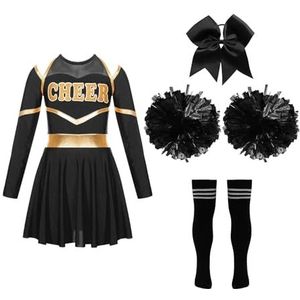 Cheerleader-uniformen cheerleader-uniform jurk voor meisjes voor kinderen met bloemenbalset cheerleader-kostuums baljurken voor voetbalteams voor kinderen, danskleding (