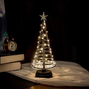 Honesty Santa's Tree XS Black Mini Kerstboom 40 warmwitte LED's op koperdraad, met laaddatalijn, tafellamp & mooie decoraties voor uw kamer, 260 mm hoog