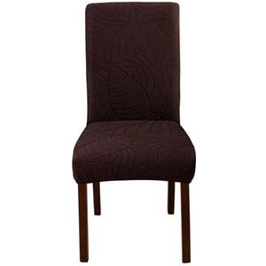 Elastische effen eetkamerstoelhoezenset, stretchhoezen for keukenstoelen, universele pasvorm, stoelhoes, beschermende stoffen eetkamerbeschermers for familiestoelen.(Dark brown)