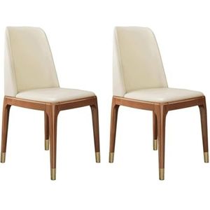 Moderne eetkamerstoelen set van 2 kunstleer eetkamerstoelen rugleuning gestoffeerde keukenstoelen Mid Century eetkamerstoelen