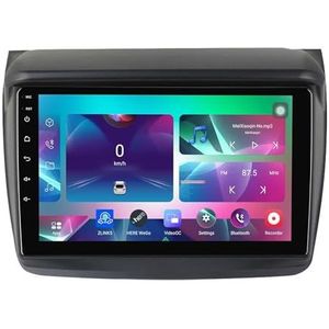 9"" Android 14 Touchscreen Autoradio 2 din met AHD Omgekeerd beeld Bediening op het stuur Bluetooth GPS navigatie Draadloze CarPlay voor Mitsubishi L200 2008-2016(Q300(4+64G))