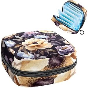Opbergtas voor maandverband, natuurlijke zachte zomerbloemen, draagbare maandverband, inlegkruisjes, tampons, maandverband, opberghouder voor vrouwen, school, kantoor