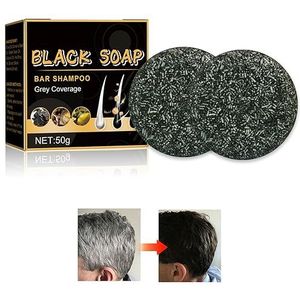 Horuili® 2 stuks grijs glanzend zeep voor haar met natuurlijke ingrediënten, diep voedend en herstellend voor grijs haar