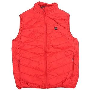 USB Elektrisch Verwarmd Vest voor Heren Dames DC 5V Oplaadbaar Snelle Verwarming Lichtgewicht Wasbaar Elektrisch Verwarmingsvest voor de Winter (Rood)