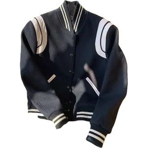 Dvbfufv Vrouwen Bomberjack Vrouwen Sweatshirt Stand Kraag Baseball Jas Losse Harajuku Lange Mouw Korte Jassen Tops, Zwart, S