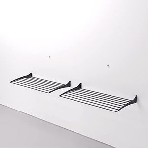 foxydry Droogrek voor wandmontage, inklapbaar, voor binnen en buiten, van aluminium en staal, zwart, inklapbaar en inklapbaar, 2x 80 cm