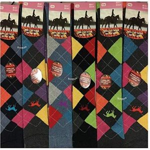 Kniekousen - Argyle Design - Thermische Sokken - 3 Paar - Katoen - Over Knie