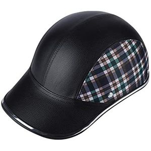 Retro Open Face Half Shell Helm, Heren en Dames Motorcycle Baseball Cap Halve Helm DOT Goedgekeurd Volwassenen Vintage Skull Cap Helm voor Scooter Street Cruiser Bromfiets Decoration
