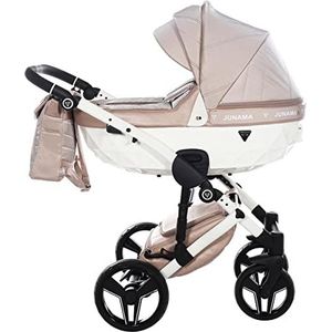 Lux4Kids Kinderwagen babyzitje en Isofix optioneel Junama Clerrmont by Creme White 02 2-in-1 zonder babyzitje