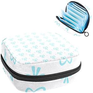 Blauw lint,Periode Pouch Draagbaar,Tampon Opbergtas,Tampon Houder voor Portemonnee Vrouwelijke Product Organizer, Meerkleurig, 4.7x6.6x6.6 in/12x17x17 cm