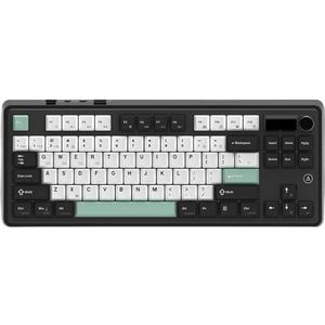 QPSJXN Mechanisch gamingtoetsenbord met drie modi met RGB-warmwisseling, voor laptop en tablet, bluetooth, draadloos, zwart