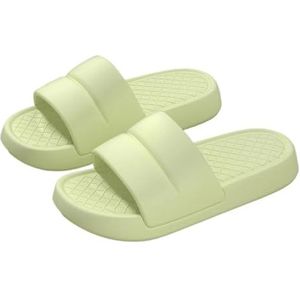 UBOHUZ Vrouwen Zomer Slippers Effen Kleur EVA Dikke Zachte Zool Comfortabele Slippers Outdoor Indoor Antislip Voor Badkamer, Zwembad, Groen, 42-43