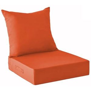 Buitenstoelkussens Set Met Zonbescherming En Waterbestendig - Bank, Bank En Rotan Stoelpads Voor Terras / Tuin (Oranje,55*60*10cm+55*50cm)