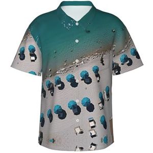 ERSDWRE Mediterrane zomer print heren korte mouwen button-down shirts casual zomer strand shirts Hawaii shirt voor heren, Zwart, S