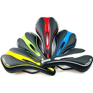 INION Fietszadel fiets zadel gel fietszadel fietszadel mountainbike zadel City Tourzadel trekking racefiets heren dames rechtsvoertuig tweekleurig (zwart - rood)