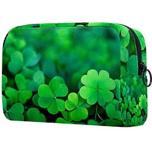 St Patrick's Day groene klaver klaver make-up tas voor portemonnee draagbare reisorganizer tas voor toiletartikelen schoonheidstas waterdichte geschenken cosmetische tassen voor vrouwen, Multi kleuren