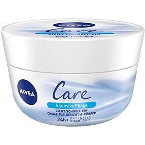 NIVEA 4 stuks crème voor lichaam en gezicht, 4 x 50 ml potjes, intensieve verzorging
