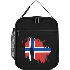 Retro Noorse Vlag Herbruikbare Lunch Bag Geïsoleerde Lunch Box Draagbare Koelere Zakken Voor Mannen Vrouwen