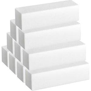 INLAQ® Buffer voor Nagels Bufferblokken Polijstblok Nagelpolijstblok Nagelblok voor Natuurlijke Gelnagels Polijststeen - voor Salon Thuisgebruik Vierkant Nagelkorrel 100/100 – 10 Stuks Wit