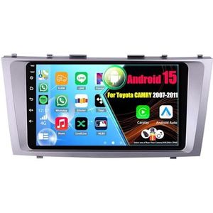Android 15 Autoradio Voor Toyota CAMRY 2007-2011 met Draadloze Carplay Android Auto, 9 Inch Autoscherm Soporta Bluetooth WIFI GPS FM/RDS(8Core(6+128GB))