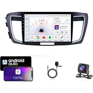 Android 13 Dubbel Din Auto Stereo Touchscreen Auto Stereo Voor Honda Accord 9 2012-2018 Met Bluetooth GPS Navigatie WiFi FM Radio USB/SWC/Plug en Play Ondersteuning Carplay&Android Auto(4 Core Wifi 1G