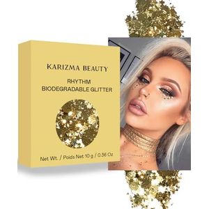 Ritme Biologisch afbreekbare Chunky Glitter // KARIZMA Beauty Gold Bio Glitter Eco Glitter Gezicht Glitter 8g