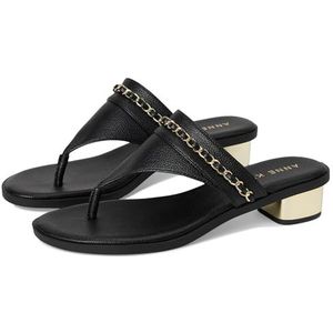 Anne Klein Taylor platte sandaal voor dames, zwart, 41 EU, Zwart, 40.5 EU