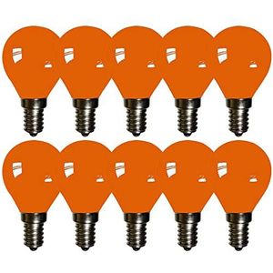 NCC-Licht 10 x LED Filament Lamp Druppel 2W E14 gekleurd Oranje 20lm