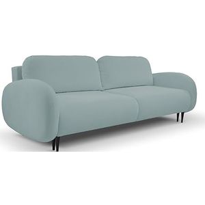 DomoHome Soft Bank 2-zits slaapbank met slaapfunctie, bedlade, 2 sierkussens, elegant, modern design voor woonkamer en slaapkamer, afmetingen: 232 x 95 x 109 cm, kleur: turquoise
