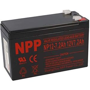 WSB Battery NPP loodaccu 12V 7,2Ah 4,8mm Faston Lead-Acid AGM accu compatibel 7Ah, 7,5Ah, 8Ah, 9Ah USV Solar modelbouw