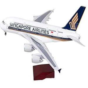 Voorgebouwd Modelvliegtuig 1 160 Fit Voor Airbus A380 Luchtvaart Model Lichtgewicht Gegoten Plastic Hars Vliegtuig Collector Airliner Gift Vliegmodel Bouwpakket (Color : A)