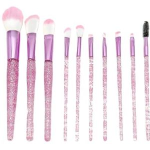 Kwastenset Professionele Make-up Kwastenset 10 Stuks For Foundation, Oogschaduw, Wenkbrauwen, Blush En Concealer Make-Up Borstel Set(Pink)