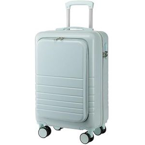 Bagage Trolley Koffer Handbagage Goedgekeurd Door Luchtvaartmaatschappijen, Lichtgewicht Koffer Harde Reisbagagekoffer Reiskoffer Handbagage (Color : Blue, Size : 26in)