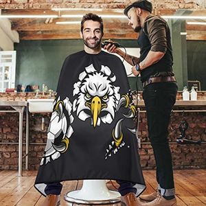 Salon Cape Eagle Voetbal Sport Zwart Patroon Kapper Cape Verstelbare Kappers Jurk Professionele Kappers Cape Voor Thuis Herbruikbare Kappers 140x168cm