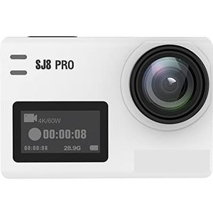 Action Camera, 4K Actie Camera 4K Ultra HD Onderwater Camera 30fps/60fps HD Afstandsbediening Helm Waterdichte FPV Sport DV Soepele Stabilisatie(Small Package,SJ8 Pro White)