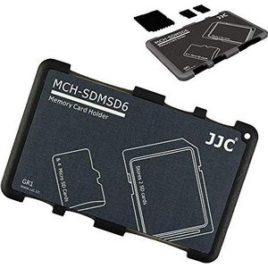 JJC Geheugenkaarthoes, draagbare slanke houder, opslag voor 2 SD-kaarten + 4 micro SD-kaarten