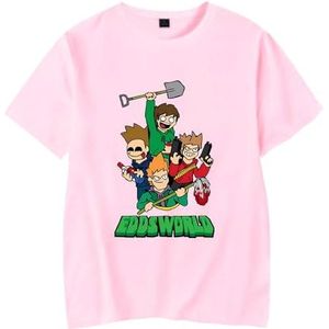 Eddsworld Merch T-shirt jongens meisjes mode zomer T-shirt unisex cool korte mouw XXS-4XL, roze, M