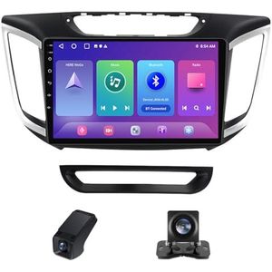 Android 14 Autoradio geldt voor Hyundai Creta IX25 2015-2019 Autoradio 2 Din Carplay Android Auto 9 Inch Touchscreen met GPS-navigatie WiFi FM-radio Camera ADAS DVR 1080P(A,X1)
