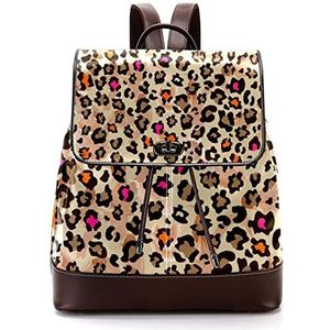 Culorful Leopard Print gepersonaliseerde casual dagrugzak tas voor tiener, Meerkleurig, 27x12.3x32cm, Rugzak Rugzakken