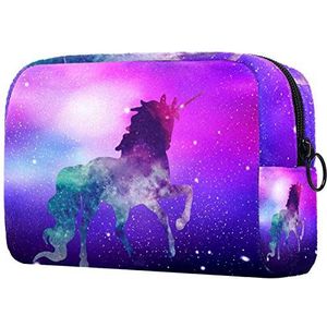 Cosmetische reisorganisator Unicorn Starry Sky Fancy Makeup Bag Toilettas met ritssluiting voor dames