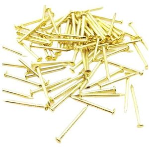 200 stuks gouden diameter 1,2 mm,5,8 ijzeren kleine mini ronde kop spijkerspijker for sieradenkist, doos, koffer, scharnier, meubeltrommel(1.5x10mm)