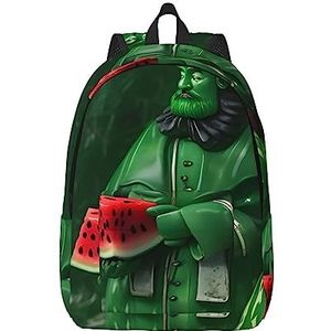 Patrick's Watermelon Festival Canvas Grote Capaciteit Duffel Tas met Verstelbare Schouderriemen voor School Outdoor Sport, Zwart, M