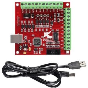 DWEII Mach3 USB-interfacekaart, USB MACH3 100 Khz bewegingscontrolekaart, 4-assige koppeling, 4 algemeen geïsoleerde relais aandrijfuitgang, CNC-gravure, servomotor, stappenmotor
